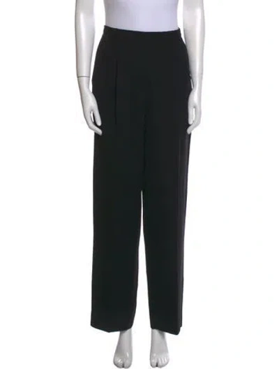 Pre-owned Max Mara Virgin Wool Wide Leg Pants In Black
