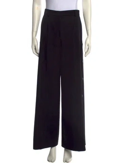 Pre-owned Max Mara Virgin Wool Wide Leg Pants In Black