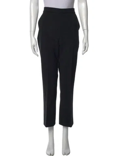 Pre-owned Max Mara Virgin Wool Wide Leg Pants In Black
