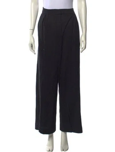 Pre-owned Max Mara Virgin Wool Wide Leg Pants In Black