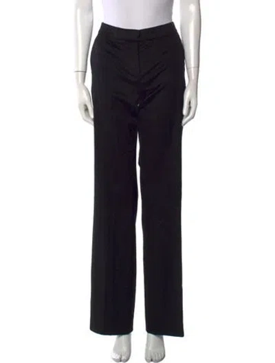 Pre-owned Max Mara Virgin Wool Wide Leg Pants In Black