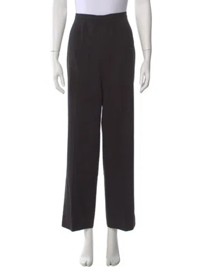 Pre-owned Max Mara Virgin Wool Wide Leg Pants In Black