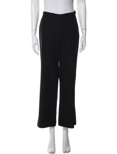 Pre-owned Max Mara Virgin Wool Wide Leg Pants In Black