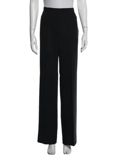 Pre-owned Max Mara Virgin Wool Wide Leg Pants In Black