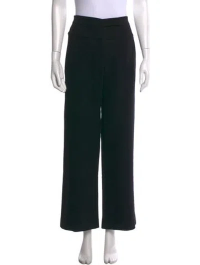 Pre-owned Max Mara Virgin Wool Wide Leg Pants In Black