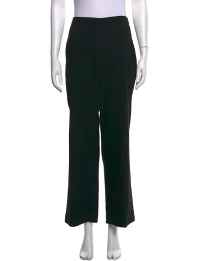 Pre-owned Max Mara Virgin Wool Wide Leg Pants In Black