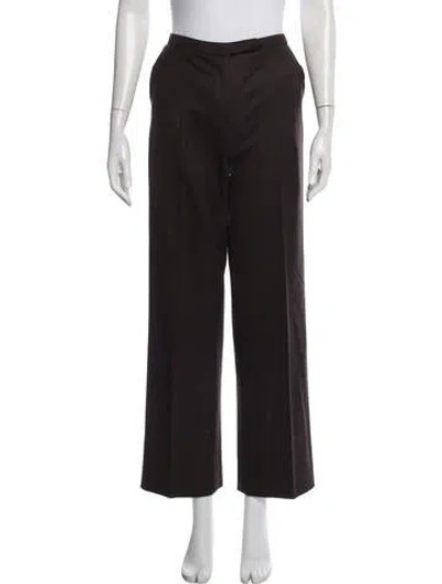 Pre-owned Max Mara Virgin Wool Wide Leg Pants In Black