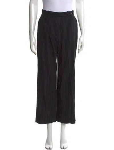 Pre-owned Max Mara Virgin Wool Wide Leg Pants In Black