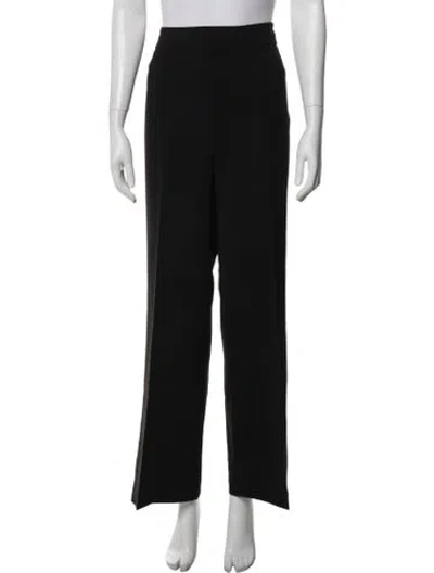 Pre-owned Max Mara Virgin Wool Wide Leg Pants In Black