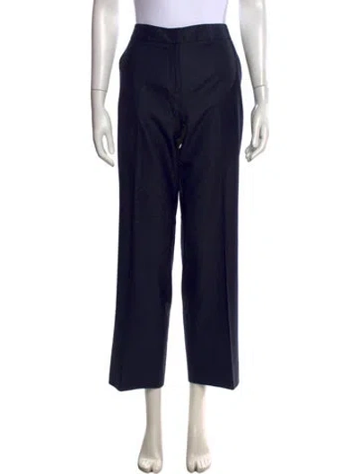 Pre-owned Max Mara Virgin Wool Wide Leg Pants In Black