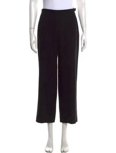 Pre-owned Max Mara Virgin Wool Wide Leg Pants In Black