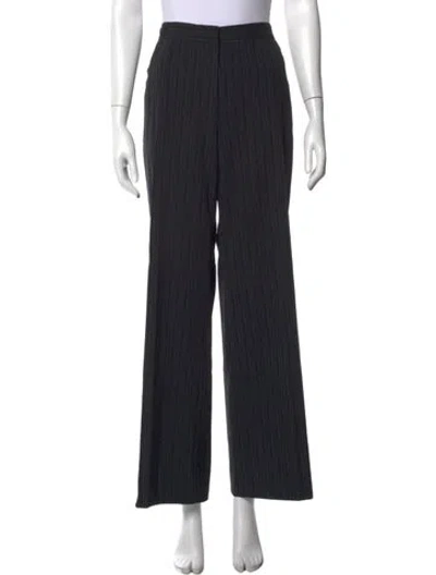 Pre-owned Max Mara Virgin Wool Wide Leg Pants In Black