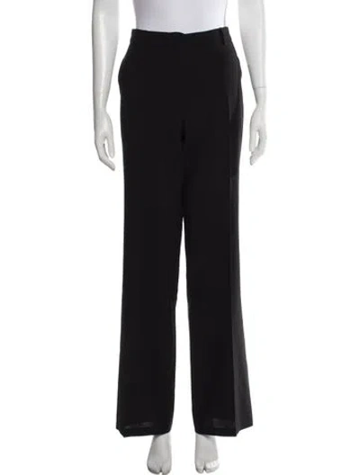 Pre-owned Max Mara Virgin Wool Wide Leg Pants In Black