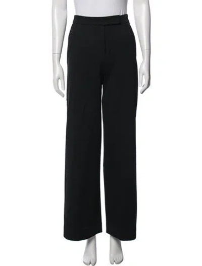 Pre-owned Max Mara Virgin Wool Wide Leg Pants In Black