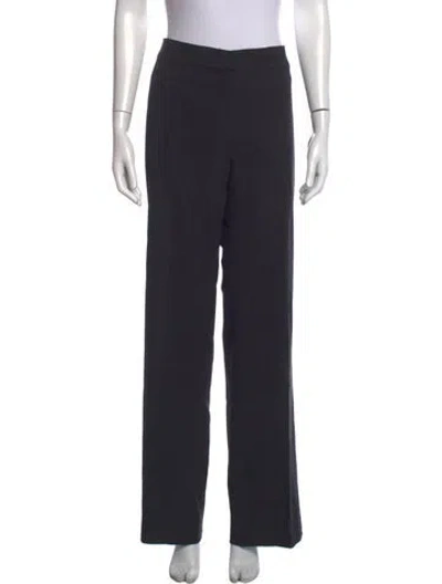 Pre-owned Max Mara Virgin Wool Wide Leg Pants In Black