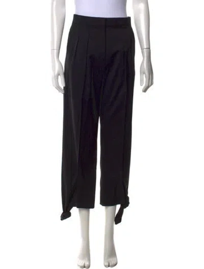 Pre-owned Max Mara Virgin Wool Wide Leg Pants In Black