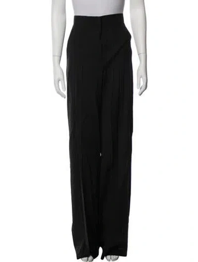 Pre-owned Max Mara Virgin Wool Wide Leg Pants In Black