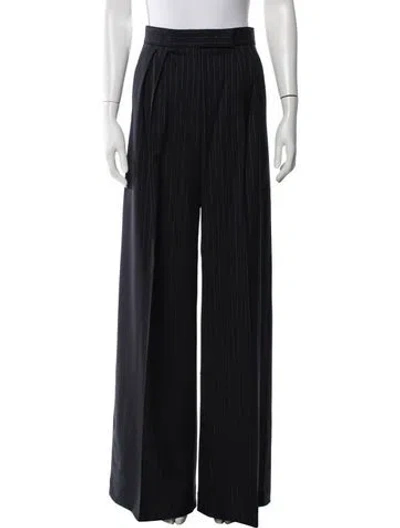 Pre-owned Max Mara Virgin Wool Wide Leg Pants In Black