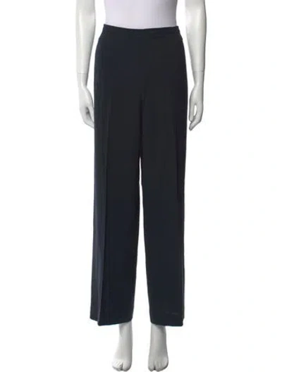 Pre-owned Max Mara Virgin Wool Wide Leg Pants In Blue