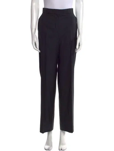 Pre-owned Max Mara Virgin Wool Wide Leg Pants In Blue