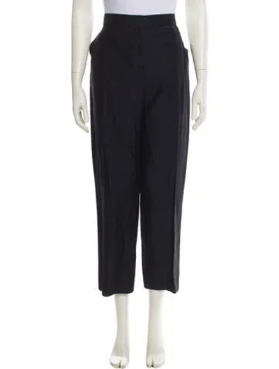 Pre-owned Max Mara Virgin Wool Wide Leg Pants In Blue