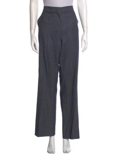 Pre-owned Max Mara Virgin Wool Wide Leg Pants In Blue