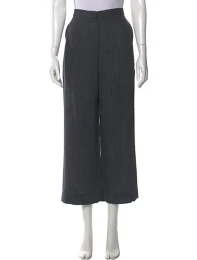 Pre-owned Max Mara Virgin Wool Wide Leg Pants In Blue