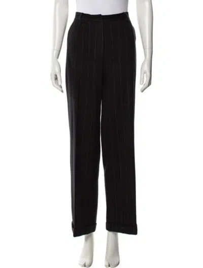 Pre-owned Max Mara Virgin Wool Wide Leg Pants In Blue
