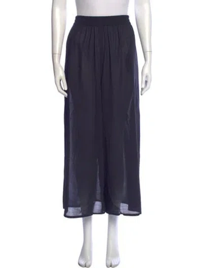 Pre-owned Max Mara Virgin Wool Wide Leg Pants In Blue