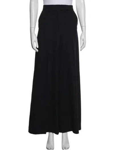 Pre-owned Max Mara Virgin Wool Wide Leg Pants In Blue
