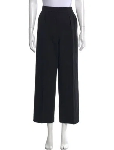 Pre-owned Max Mara Virgin Wool Wide Leg Pants In Blue