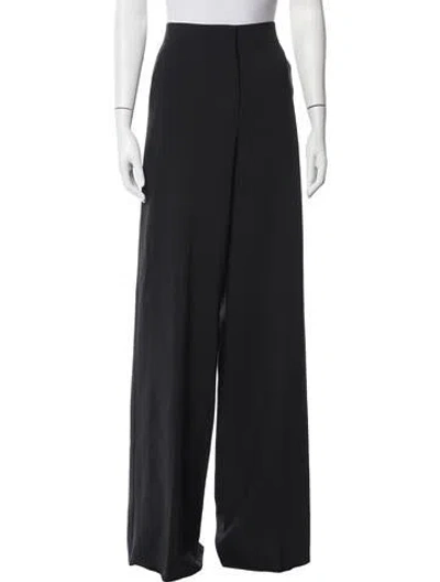 Pre-owned Max Mara Virgin Wool Wide Leg Pants In Blue