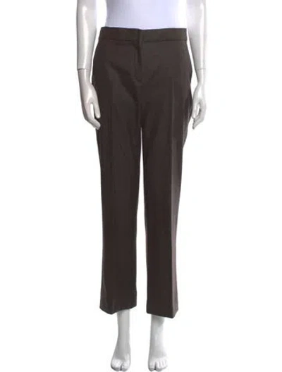 Pre-owned Max Mara Virgin Wool Wide Leg Pants In Brown