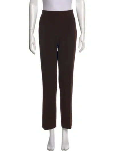 Pre-owned Max Mara Virgin Wool Wide Leg Pants In Brown