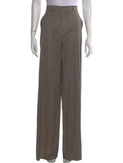 Pre-owned Max Mara Virgin Wool Wide Leg Pants In Brown