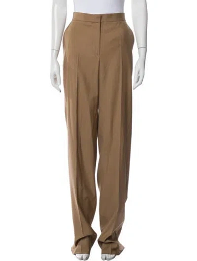 Pre-owned Max Mara Virgin Wool Wide Leg Pants In Brown