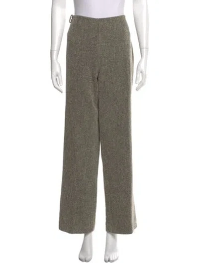 Pre-owned Max Mara Virgin Wool Wide Leg Pants In Brown