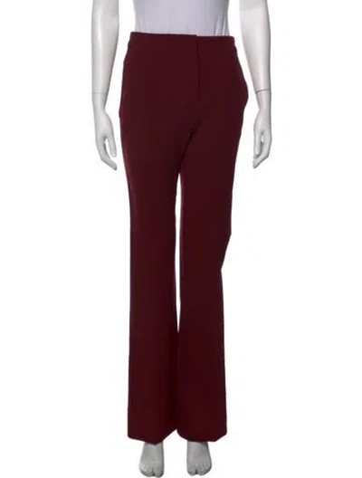 Pre-owned Max Mara Virgin Wool Wide Leg Pants In Burgundy