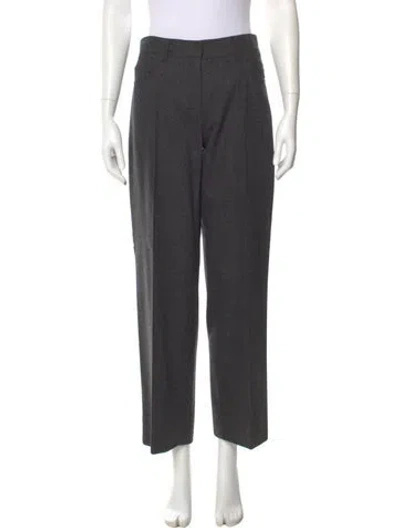 Pre-owned Max Mara Virgin Wool Wide Leg Pants In Gray