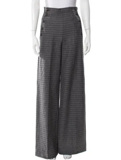 Pre-owned Max Mara Virgin Wool Wide Leg Pants In Gray