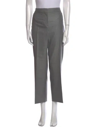 Pre-owned Max Mara Virgin Wool Wide Leg Pants In Gray