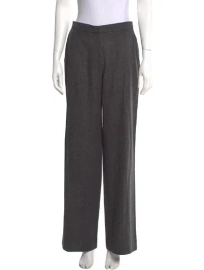 Pre-owned Max Mara Virgin Wool Wide Leg Pants In Gray