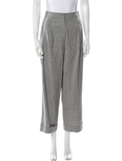 Pre-owned Max Mara Virgin Wool Wide Leg Pants In Gray