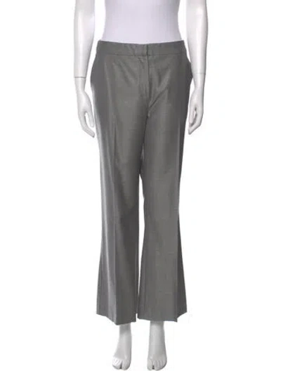Pre-owned Max Mara Virgin Wool Wide Leg Pants In Gray