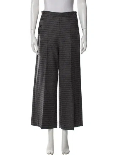 Pre-owned Max Mara Virgin Wool Wide Leg Pants In Gray