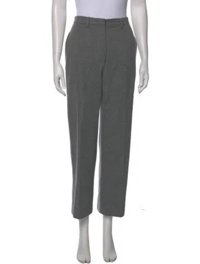 Pre-owned Max Mara Virgin Wool Wide Leg Pants In Gray
