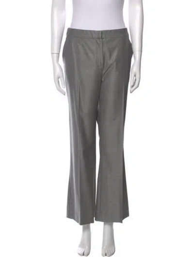 Pre-owned Max Mara Virgin Wool Wide Leg Pants In Gray