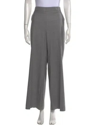 Pre-owned Max Mara Virgin Wool Wide Leg Pants In Gray