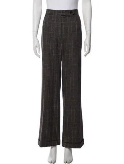 Pre-owned Max Mara Virgin Wool Wide Leg Pants In Gray