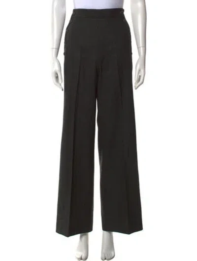 Pre-owned Max Mara Virgin Wool Wide Leg Pants In Gray